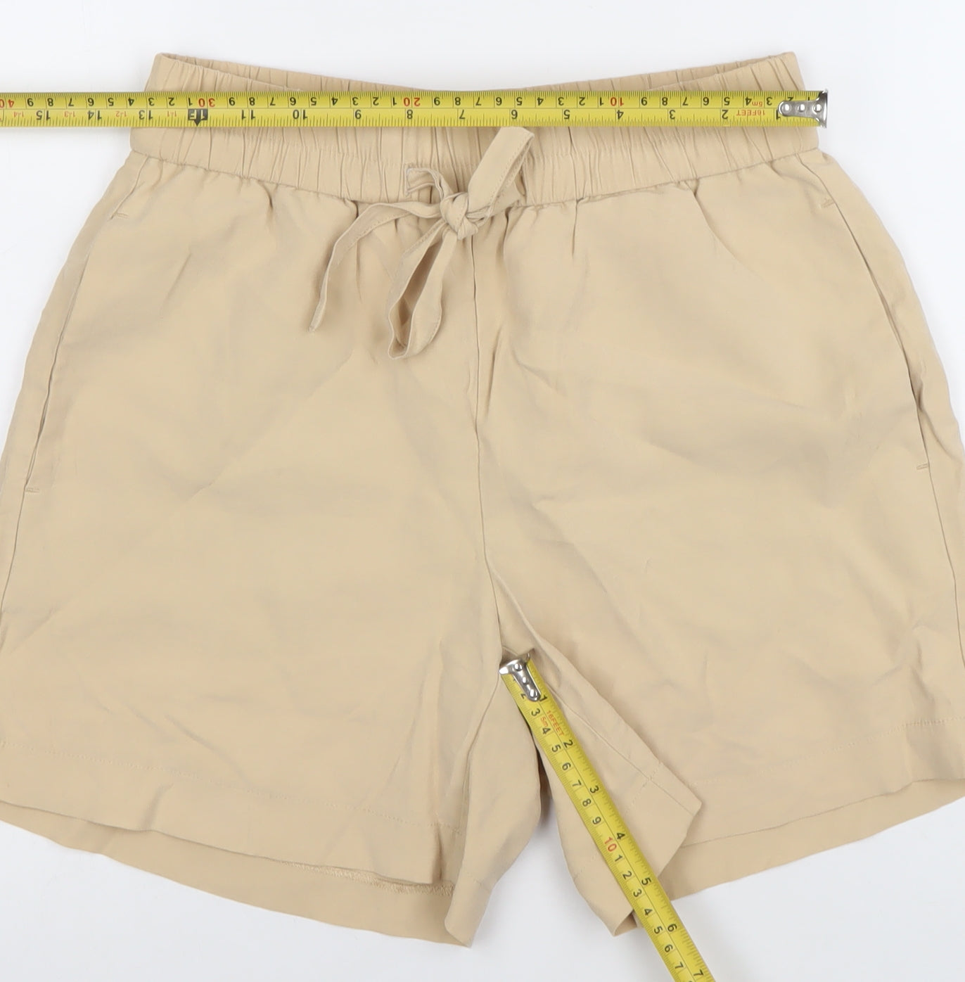 Vero Moda Womens Beige XS Paperbag Shorts Drawstring Waist Lightweight