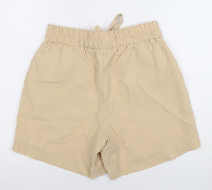 Vero Moda Womens Beige XS Paperbag Shorts Drawstring Waist Lightweight