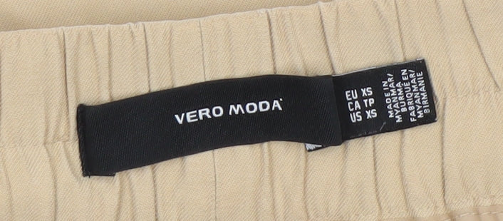 Vero Moda Womens Beige XS Paperbag Shorts Drawstring Waist Lightweight