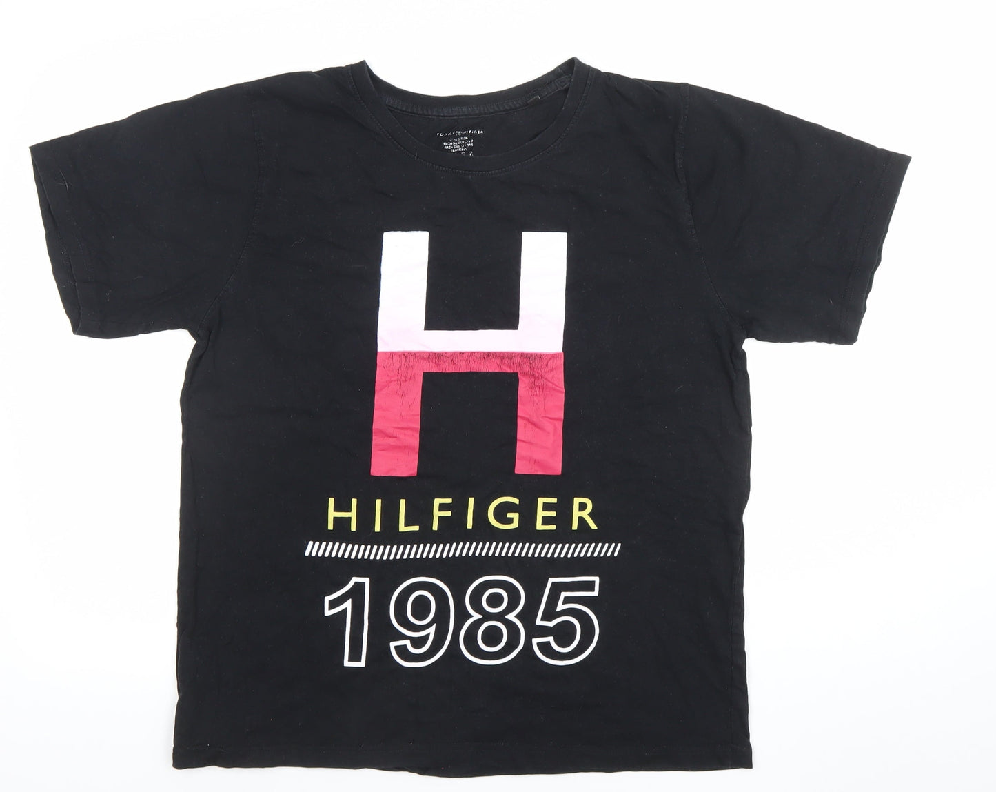 Tommy Hilfiger Men's Black XL 1985 Logo Graphic Cotton T-Shirt