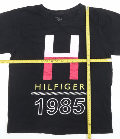 Tommy Hilfiger Men's Black XL 1985 Logo Graphic Cotton T-Shirt