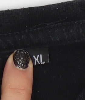 Tommy Hilfiger Men's Black XL 1985 Logo Graphic Cotton T-Shirt