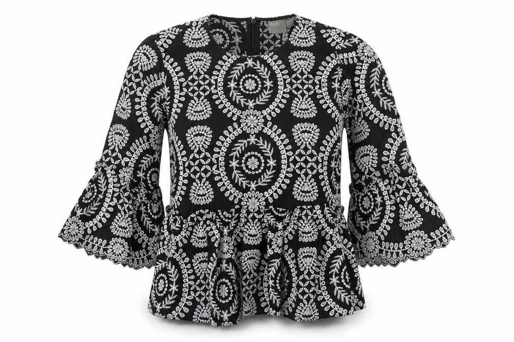 Womens UK Size 10 ASOS Black Tunic Blouse