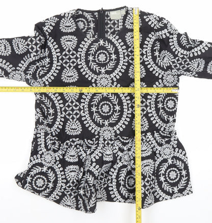 Womens UK Size 10 ASOS Black Tunic Blouse