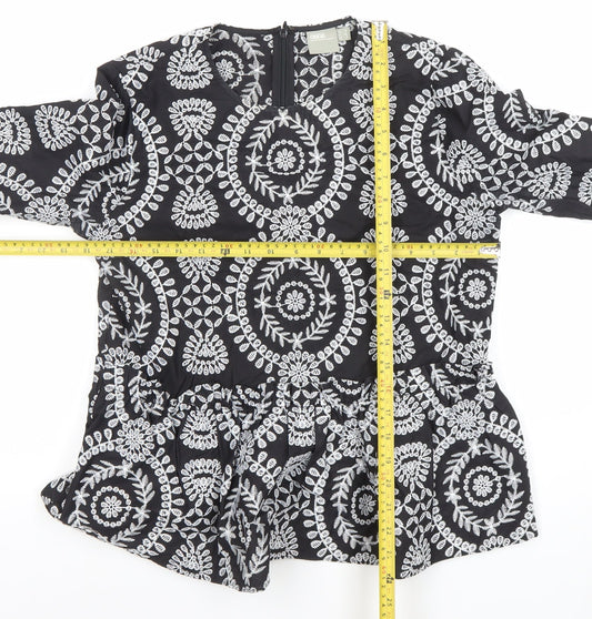 Womens UK Size 10 ASOS Black Tunic Blouse