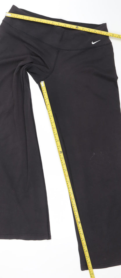 Nike Women's Black Dri-FIT Yoga Trousers Size L Moisture Wicking