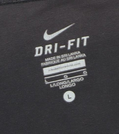 Nike Women's Black Dri-FIT Yoga Trousers Size L Moisture Wicking