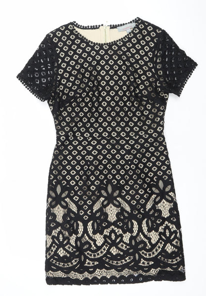 Dorothy Perkins Women’s Black Lace Bodycon Dress Size 10 Short Sleeve
