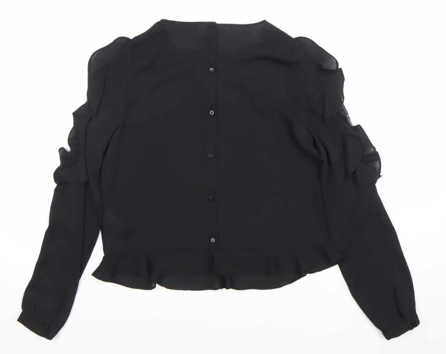 Womens UK Size XS Zara Black Tunic Blouse