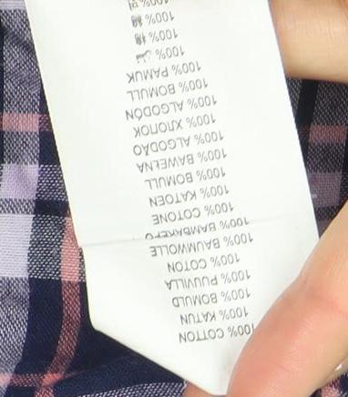 Original Penguin Girls Navy Check Shirt Dress 14-15 Years Cotton Long Sleeve