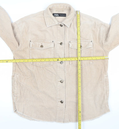 Womens UK Size XS Zara Beige Basic Jacket