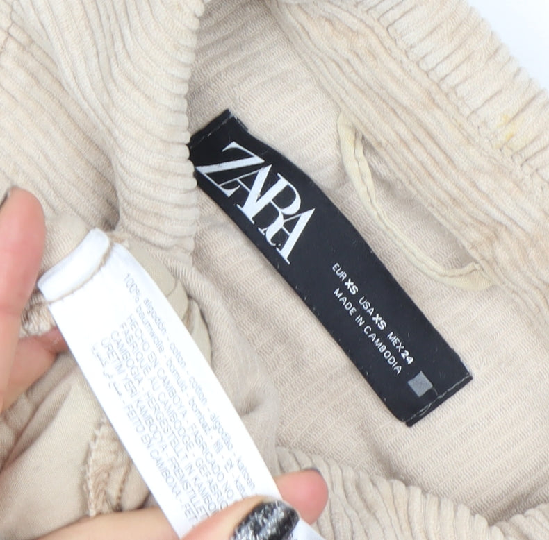 Womens UK Size XS Zara Beige Basic Jacket