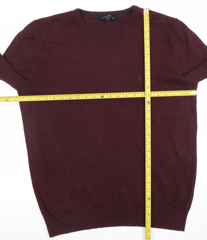 Tom Penn Men's XL Red Cotton Crew Neck Jumper