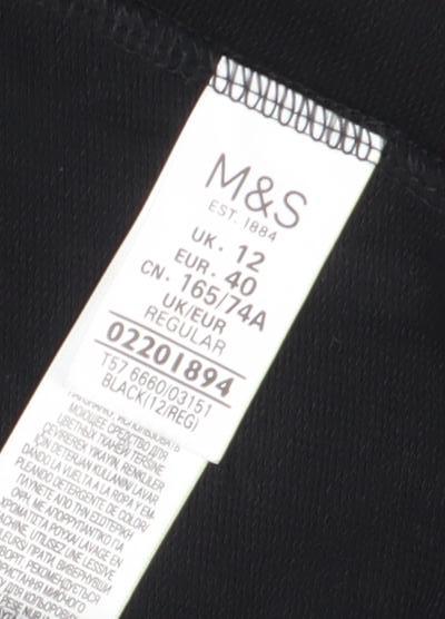 Marks and Spencer Women’s Black Size 12 Cotton Stretch Leggings