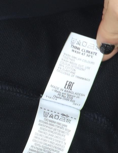 Marks and Spencer Women’s Black Size 12 Cotton Stretch Leggings