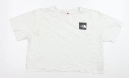 The North Face Womens White Cotton Relaxed Fit Short Sleeve T-Shirt L