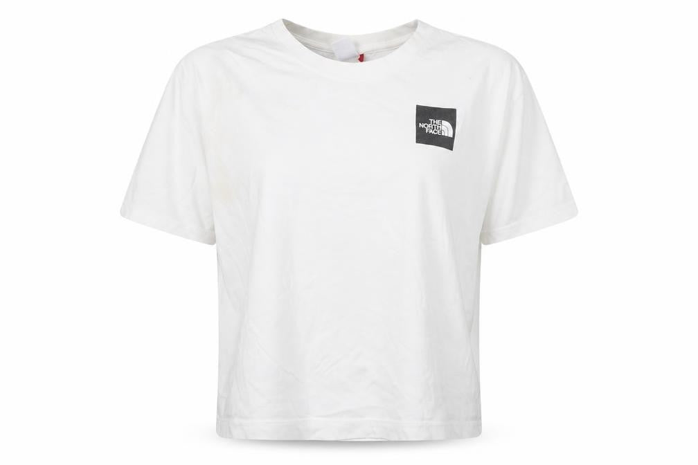 The North Face Womens White Cotton Relaxed Fit Short Sleeve T-Shirt L