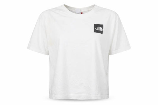 The North Face Womens White Cotton Relaxed Fit Short Sleeve T-Shirt L