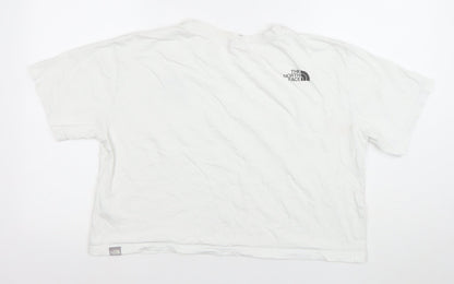 The North Face Womens White Cotton Relaxed Fit Short Sleeve T-Shirt L