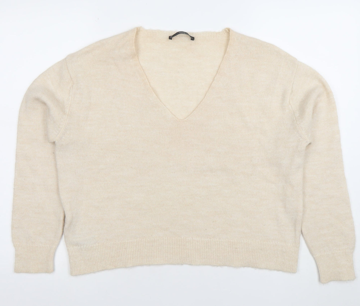 Womens UK Size M MNG Beige Pullover Jumper