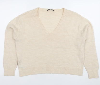 Womens UK Size M MNG Beige Pullover Jumper