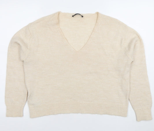 Womens UK Size M MNG Beige Pullover Jumper