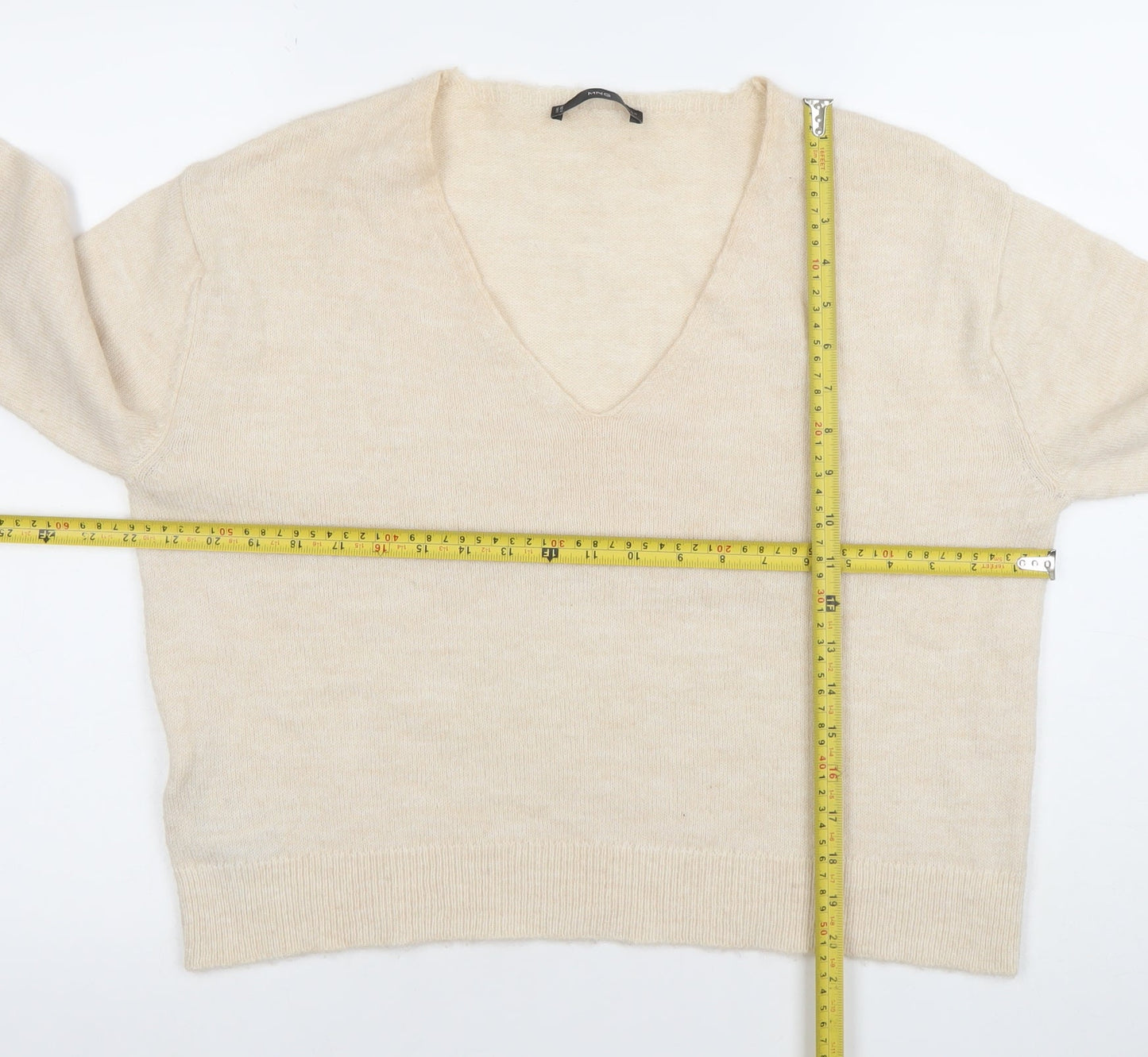 Womens UK Size M MNG Beige Pullover Jumper