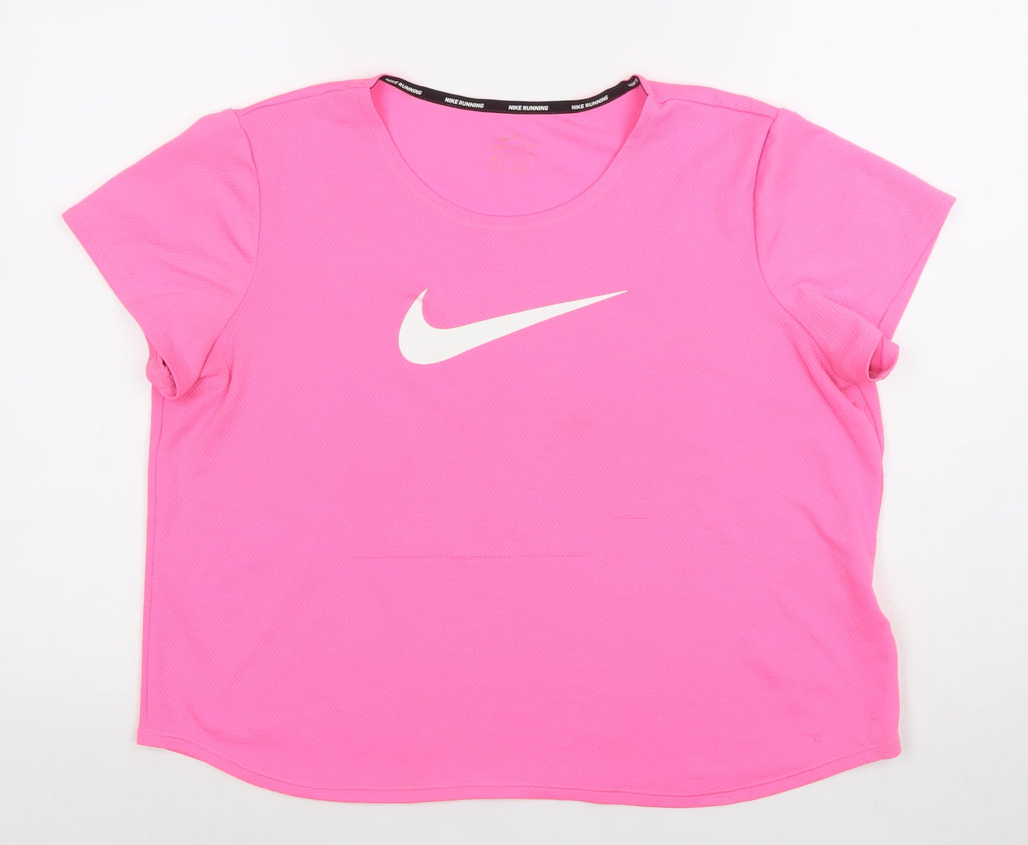 Nike Women's Pink Dri-FIT Running T-Shirt Size L Breathable Activewear Top