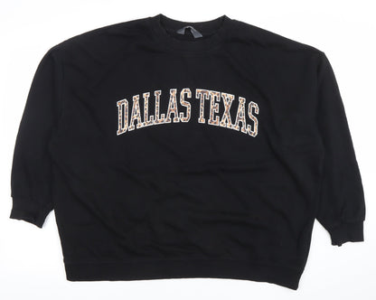 Primark Women’s Black Dallas Texas Pullover Sweatshirt Size L