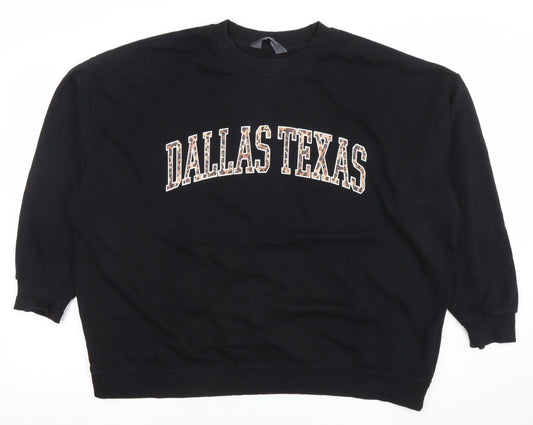 Primark Women’s Black Dallas Texas Pullover Sweatshirt Size L
