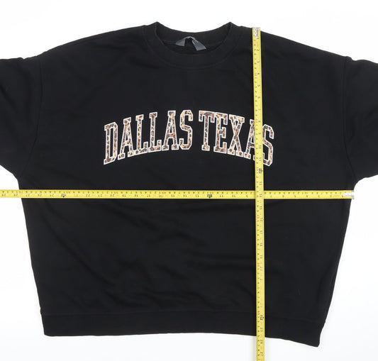 Primark Women’s Black Dallas Texas Pullover Sweatshirt Size L
