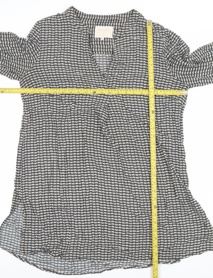 Part Two Women’s Black Geometric V-Neck Shirt Dress Size 14