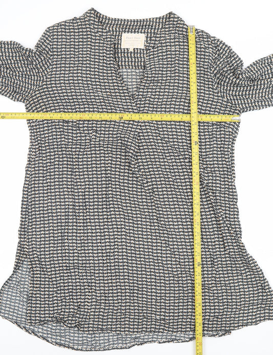 Part Two Women’s Black Geometric V-Neck Shirt Dress Size 14