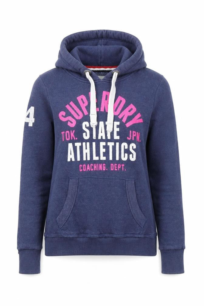 Womens UK Size S Superdry Blue Pullover Hoodie