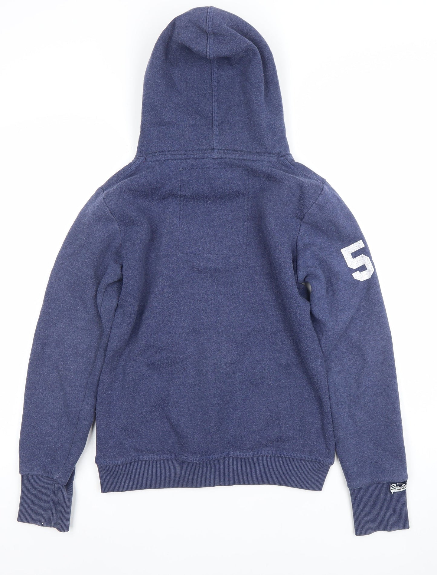 Superdry Women Blue Pullover Hoodie Small Athletic Graphic Print