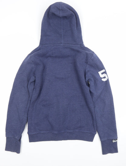 Superdry Women Blue Pullover Hoodie Small Athletic Graphic Print