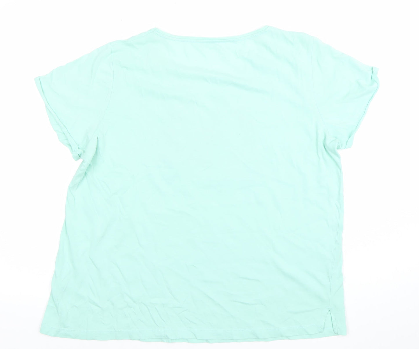 Womens UK Size 2XL TEX Green Basic T-Shirt