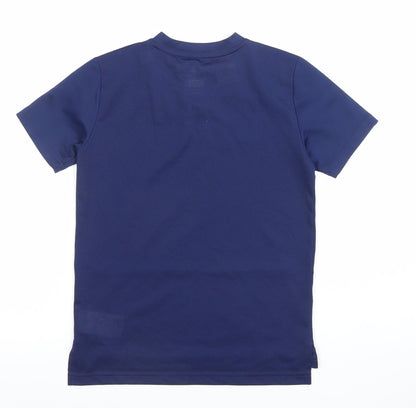Adidas Boys Blue Climalite V-Neck Short Sleeve Sports T-Shirt 9-10 Years