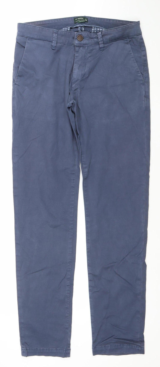 Mens UK Size 34 6th Sense Regular Fit Chino Blue Trousers