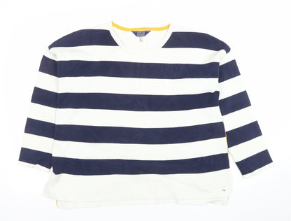 Joules Women's Navy & White Striped Cotton Jumper UK 16