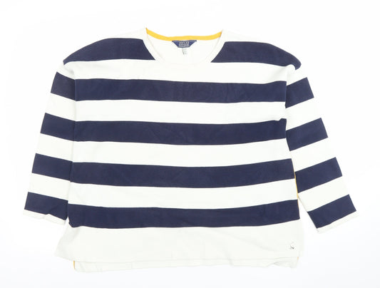 Joules Women's Navy & White Striped Cotton Jumper UK 16