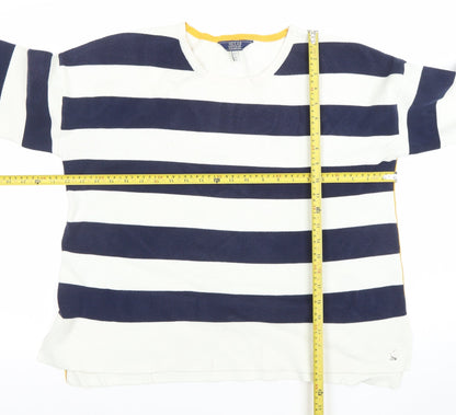Joules Women's Navy & White Striped Cotton Jumper UK 16