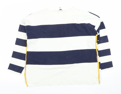 Joules Women's Navy & White Striped Cotton Jumper UK 16