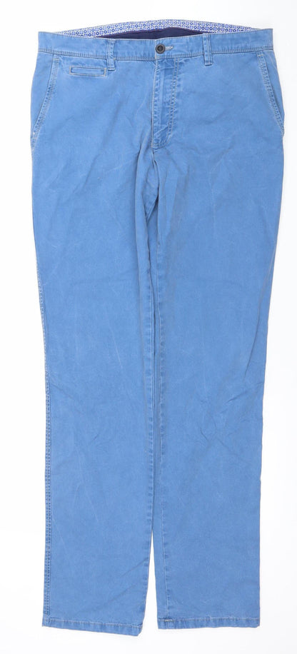 Mens UK Size M Bugatti Regular Fit Chino Blue Trousers