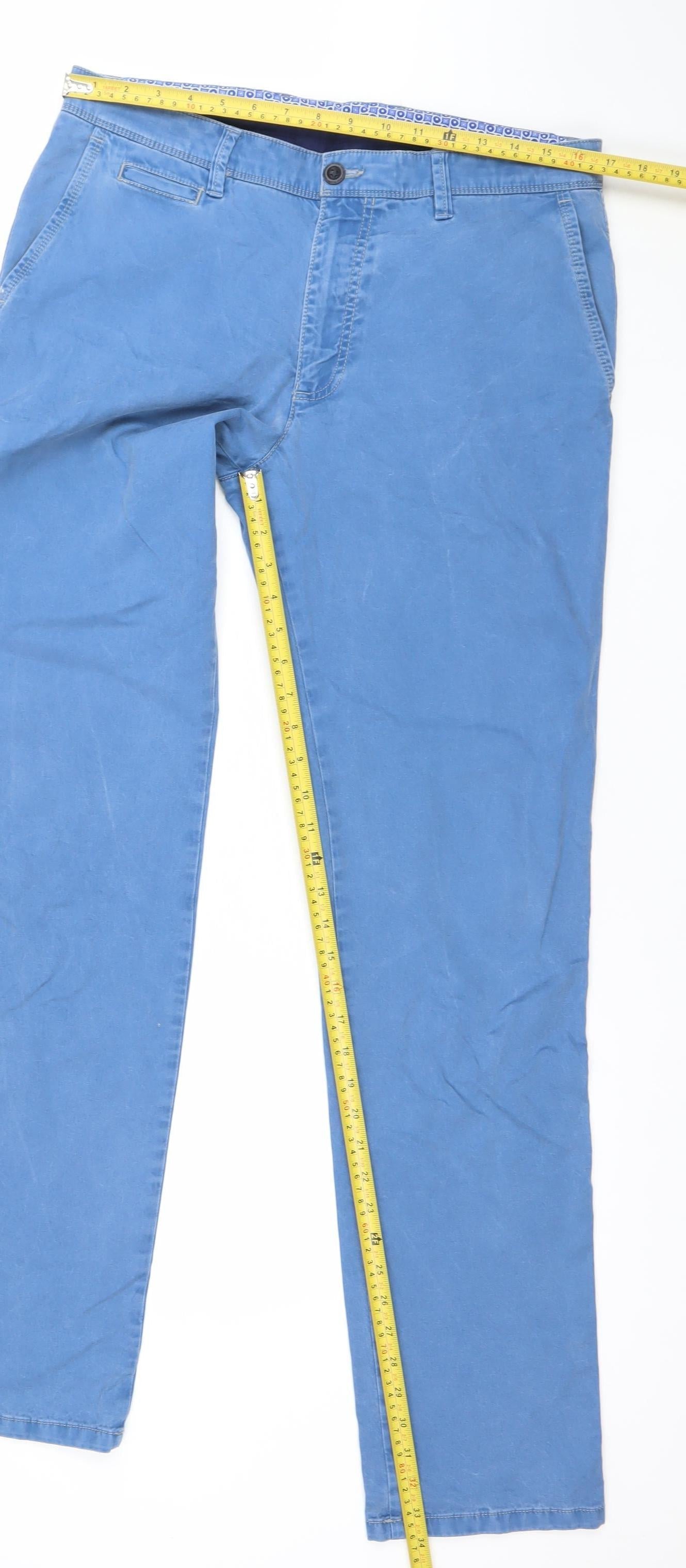 Mens UK Size M Bugatti Regular Fit Chino Blue Trousers
