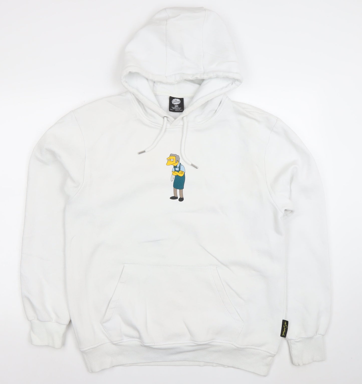 The Simpsons Moe’s Tavern White Men’s Pullover Hoodie Size L