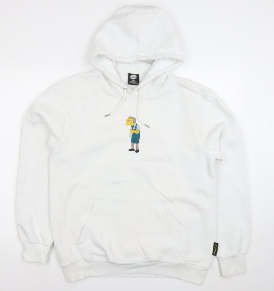 The Simpsons Moe’s Tavern White Men’s Pullover Hoodie Size L