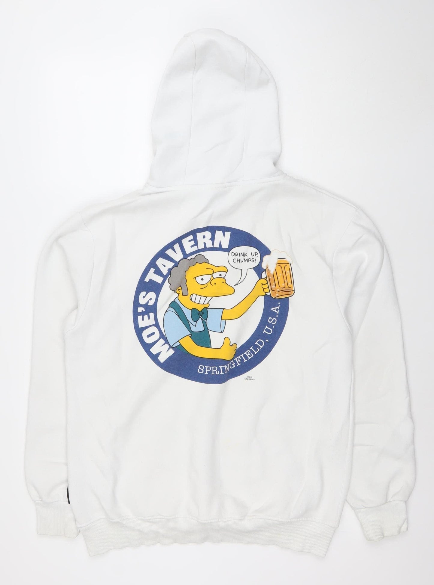The Simpsons Moe’s Tavern White Men’s Pullover Hoodie Size L