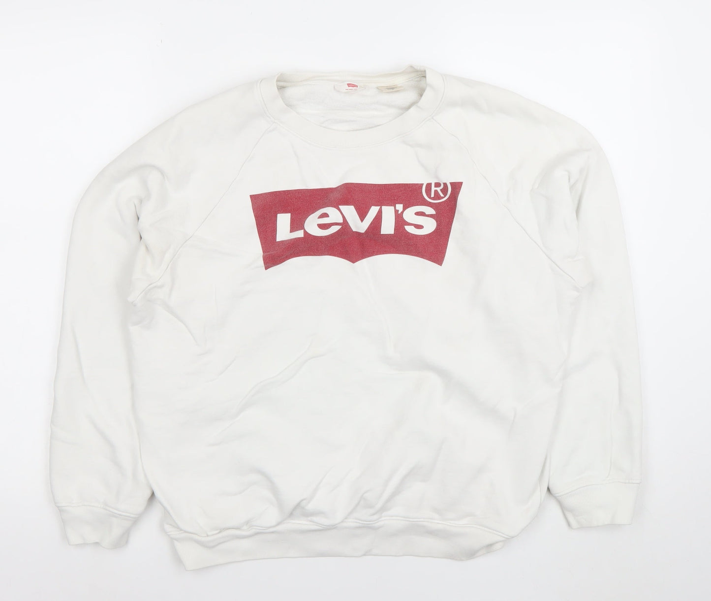 Womens UK Size M Levi's White Pullover Sweatshirt