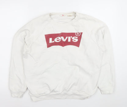 Womens UK Size M Levi's White Pullover Sweatshirt